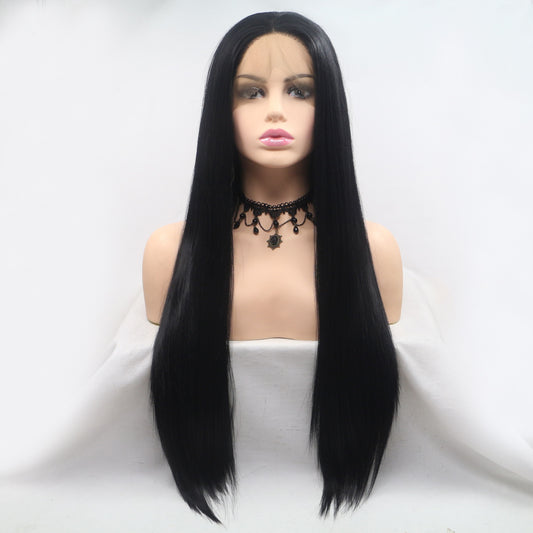 13*3" Lace Front Wigs Synthetic Long Straight 24" 130% Density