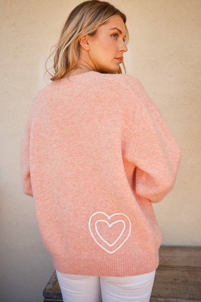 And The Why WIFEY & Heart Round Neck Sweater