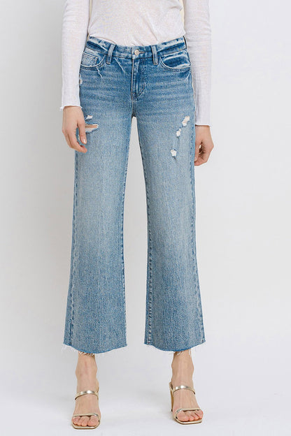 Vervet by Flying Monkey Mid Rise Crop Wide Leg Jeans