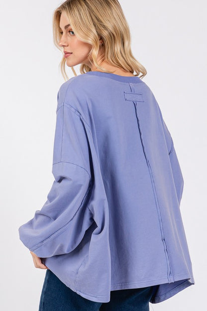 SAGE + FIG Flower Patch Dropped Shoulder Oversize Top