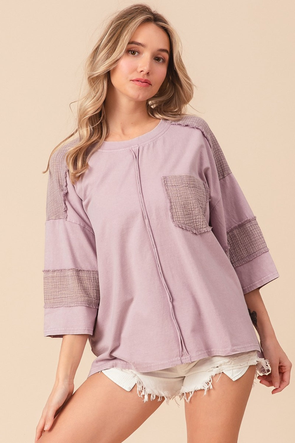 BiBi High-Low Washed T-Shirt