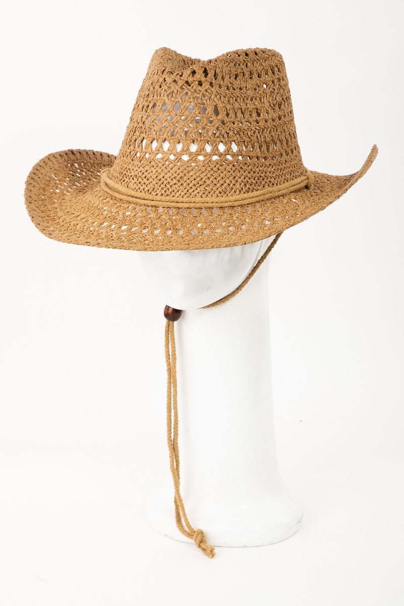 Fame Rope Strap Straw Braided Hat