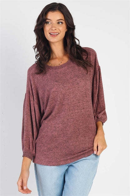 Cherish Apparel Drop Shoulder Puff Sleeve Top