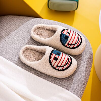 Melody Smiley Face Slippers - American Flag