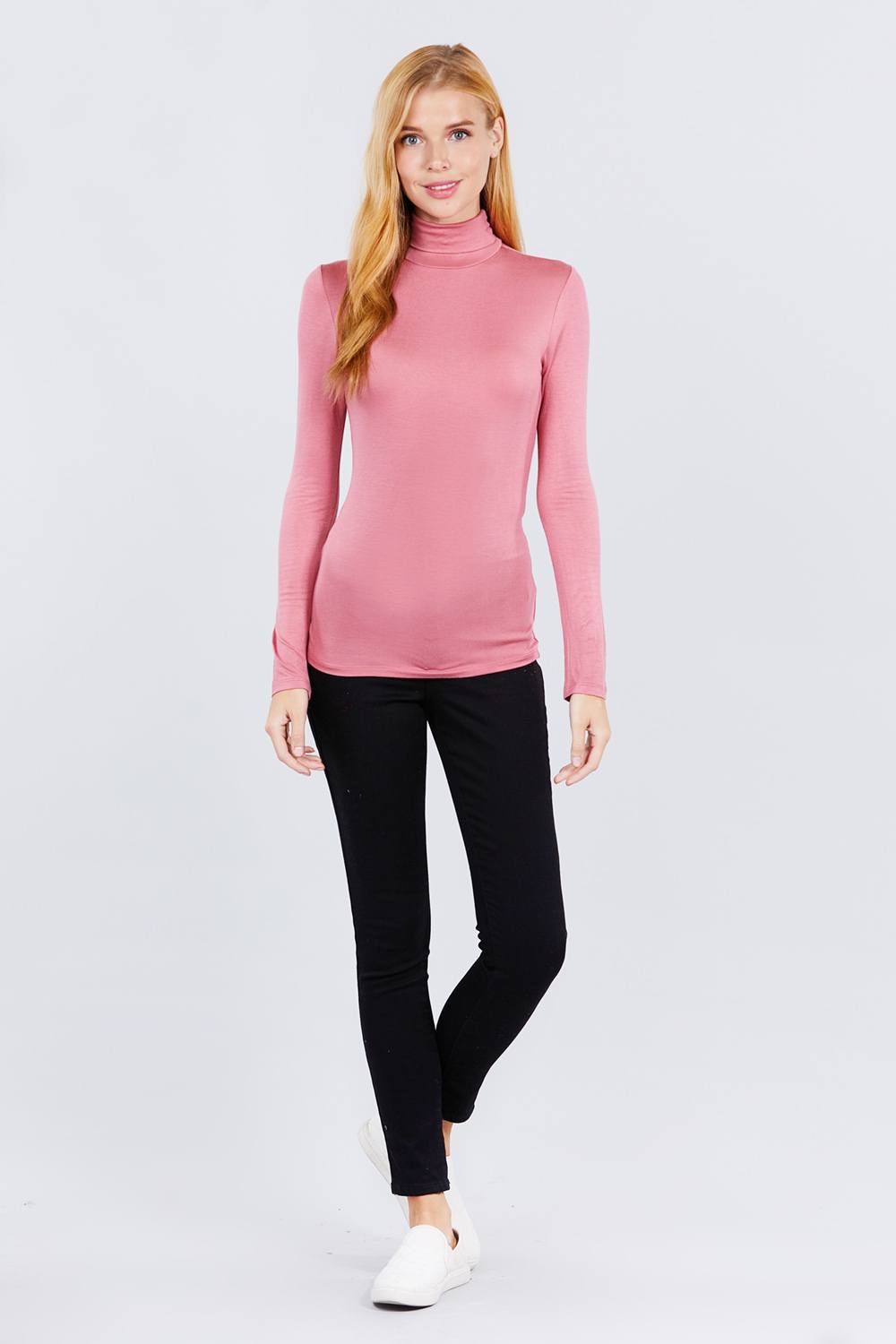 Turtle Neck Rayon Jersey Top