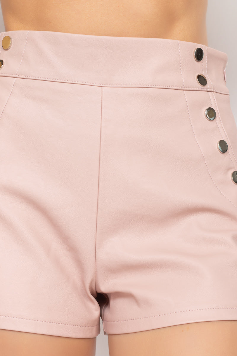 Side Button Detailed Jacket & Shorts Set- Multiple Colors