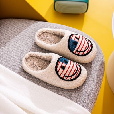 Melody Smiley Face Slippers - American Flag